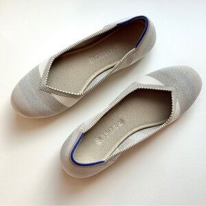 ROTHY’S Golden Big Stripe Beige Slip on Ballet Flats Round Toe Women's Size 6.5